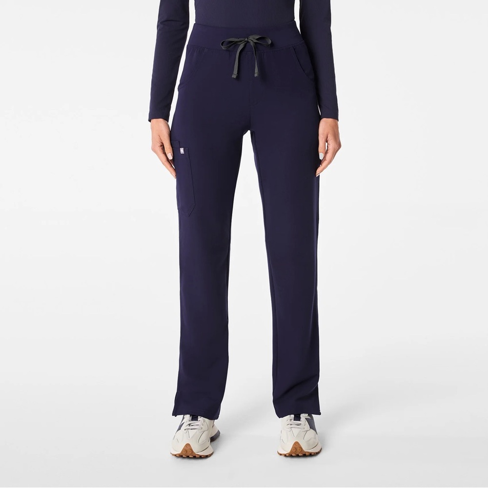 Figs Kade High-Rise Straight-Leg Scrub Pant Size XS Navy Blue Missing Drawstring